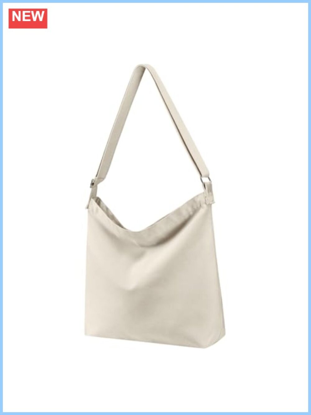 Canvas Crossbody Tote Hobo Bag Large Recycled Polyester-Cotton